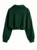 2025 Nueva Moda Casual Deportiva Transfronteriza Europea y Americana para Mujer, Sudadera con Media Cremallera y Cuello, Chaqueta Moldeadora de Cintura, Manga Larga, Invierno