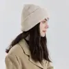Gorro de Punto Grueso de Doble Capa con Mezcla de Lana para Mujer, Gorro de Invierno Versátil que Hace que la Cara Parezca Más Pequeña, Gorro de Lana que Protege los Oídos para Hombre, Gorro para Clima Frío