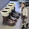 Zapatos Infantiles Wuma Botas de Cuero de Caña Alta para Niños 2026 Nuevo Estilo Invierno Niñas Pequeñas Forradas de Terciopelo Cálidas Modernas Botas Largas