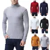 Comércio Exterior Transfronteiriço Novo Suéter de Tricô Gola Alta Masculino Estilo Coreano Juventude Cor Sólida Pulôver Simples Suéter Base