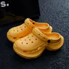 Lindos Zuecos de Elefante y Nube Verano Nuevo Moda Ins Aumenta Altura Versátil Antideslizantes Zapatos de Playa Sandalias de Punta Cerrada