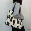 Bolsa de Lona para Mujer Clase Estudiante Universitario Libro Ins Estilo Coreano con Cremallera Sentido de Diseño Nicho Un Solo Hombro de Mano Bolsa de Lona