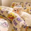 Nanjiren Fofo Lápis de Cor Pequeno Novo Algodão Lavado Capa de Edredom Cama de Solteiro Conjunto de Três Peças Roupa de Cama Casal Conjunto de Quatro Peças