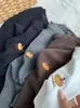 ¡Camiseta de manga larga bordada con calabaza para mujer! Camiseta Básica Casual de Algodón Cepillado de Color Sólido Versátil para Otoño e Invierno, Aspecto Adelgazante, Cuello Redondo