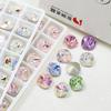 Dongzhou Arte de Uñas Rhinestones Cuadrados Gruesos Recubiertos de Colores 8mm K9 al por Mayor Brillantes de Fondo Puntiagudo Decoración de Uñas Portátil Rhinestones Cuadrados Gruesos