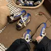 Tênis de Treino Alemão Color Block Retrô Feminino 2026 Novos Versáteis Planos Casuais Sapatos Individuais Moda Estilo Esportivo Confortáveis Sapatos de Solado Macio