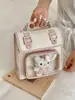 Bolsa ita transparente para mujer, adecuada para uso diario, se puede llevar cruzada o como mochila, capacidad pequeña para snacks, adecuada para estudiantes y trabajadores de oficina, con gran capacidad para insignias, elegante y a la moda