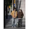 Chaqueta elegante para hombre Primavera/Otoño 2024, con un diseño de alta costura estilo ins, influencias de Hong Kong y japonesas, estilo Harajuku, y una silueta moderna y holgada inspirada en Corea.