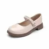 Zapatos Mary Jane de Estilo Nuevo para Mujer Primavera 2026, Zapatos de Suela Fina, Punta Cuadrada, Tacón Grueso, Decoración de Perlas, Zapatos de Piel Estilo Dama Gentil