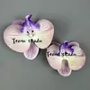 Cabeça de Flor de Orquídea Phalaenopsis Artificial, Textura de Película Impressa em 3D, Buquê Exquisito para Decoração de Casamento e Lembrança
