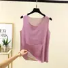 Nuevo chaleco cálido de otoño e invierno para mujer con bolsillos, apto para insertar almohadillas térmicas, proporciona calor abdominal y en la cintura, top sin mangas