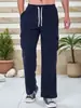 Otoño 2025 Pantalones Casuales Transfronterizos de Pana para Hombre Pantalones Casuales Transpirables de Pierna Ancha Multibolsillos Rectos