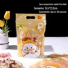 Saco Crocante Autoportante de Floco de Neve Desenho Animado Lanches Bolsa Autovedante Portátil Biscoito Bolacha Saco com Zíper Embalagem para Assar Nougat