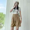 2026 Novo Estilo Shorts Feminino de Verão Finos de Cintura Alta Largos Linha A Casuais de Chiffon Wide-Leg Comprimento 5 Pontos
