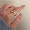 Nuevo anillo de moda para mujer, diseño de nicho personalizado, anillo abierto, viento frío, dulce y fresco, anillo plegable para dedo, nariz de cerdo