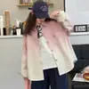 Conjunto de dos piezas para niña: camisa de manga larga, nuevo estilo otoño 2026, camisa elegante de color degradado y jeans para niños