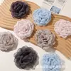 Moda INS estilo coreano borde deshilachado flores de lunares de organza accesorios para pinzas de pelo DIY adornos florales para vestidos
