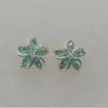 Pendientes Nuevos de Venta Caliente Transfronterizos, Pendientes Brillantes de Flor de Cinco Pétalos Modernos y Exquisitos, Pendientes Elegantes y Versátiles para Mujer al por Mayor