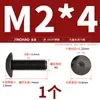 Tornillos de Cabeza Hexagonal Grande de Acero Inoxidable 304 Negros, Tornillos de Cabeza Plana Grande, Pernos de Cabeza Redonda Tipo Champiñón M2-M8