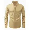 Camisa de vestir de manga larga para hombre, no necesita planchado, corte slim, estilo coreano, ropa de trabajo profesional, camisa casual para traje