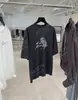 DestacadoCorriste 26 Camiseta de Manga Corta Oversize Estampado de Leopardo Jaspeado Algodón Lino Lavado con Enzimas Aire Nuevo Estilo Otoño Temprano