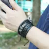 Venta Directa del Fabricante Punk Pulsera de Cuero Retro con Calavera para Hombre Joyería de Moda Hecha a Mano DIY