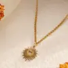 Colar Europeu e Americano Transfronteiriço Coração de Aço Inoxidável Pingente Cortado em Formato de Coração de Aço Titânio Joias Femininas Banhadas a Ouro 18K Não Desbotam