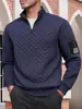 Superventas transfronterizo comercio exterior Amazon chaqueta táctica de forro polar para hombre, cálida, cuello alto, jersey, sudadera con cremallera a cuadros, abrigo