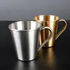 Taza de Acero Inoxidable 304 Personalizada de Fábrica con Asa Grado Alimenticio Resistente a Caídas Duradera para Bebidas Calientes y Frías Universal Multicolor Suministro Directo Mayoreo