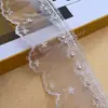 Malla de Bordado Blanca Soluble en Agua de 8 cm de Ancho con Encaje de Encaje Bordado Accesorios de Juguete Lolita Decoración de Tela para Cortinas