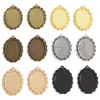 Acessórios de Liga DIY Base de Pedra Preciosa para Tempo 25*35mm Renda de Camada Dupla Base Oval Base Vintage Feita à Mão Atacado
