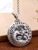 S999 Pure Silver Phoenix pingente estilo étnico vintage colar de suéter Phoenix Dance nove dias pingente de prata esterlina oco joias de prata