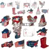 Novo Produto Transfronteiriço: Decoração de Árvore para o Dia da Independência de 4 de Julho - Ornamento de Madeira Patriótico Rústico para Decoração Suspensa de Festa em Casa