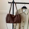 Bolso Bandolera Retro de Gran Capacidad para Otoño Temprano para Mujer 2025 Nuevo de Moda Versátil Mate Bolso de Mano Cruzado