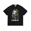 Fornecimento Exclusivo Transfronteiriço Marca Japonesa Tendência Estampa Camuflada Gola Redonda Pulôver Solto Manga Curta Camiseta Jovem Camiseta de Verão