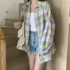 Camisa de Cuadros Retro para Mujer, Nuevo Estilo Primavera y Otoño, Estilo Perezoso, Chaqueta Camisa de Diseño de Nicho, Top Casual