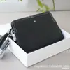 Bolso de Mano Largo para Hombre W Baolong de Piel de Vaca Negra con Grano, Logo de Joyería, Simple, Combinable