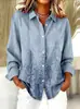 Camisa casual de manga larga para mujer, europea y americana, transfronteriza, con estampado digital 3D, temática navideña, disponible en Amazon