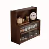 Gabinete de Almacenamiento Lateral de Madera Maciza Estilo Mid-Century Reemplaza Mesita de Noche, Estantería Pequeña para Ventana Saliente, Gabinete de Almacenamiento para Escritorio y Alféizar