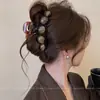 Grampo de cabelo gradiente de alta qualidade, primorosamente desenhado para mulheres, novo estilo 2025, elegante grampo tubarão, acessório de cabelo para estilizar o cabelo na nuca