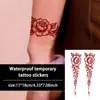 Tatuagem Adesivo de Henna Popular da Temu para Braço Tatuagem Vermelha à Prova d'Água de Longa Duração Braço Dorso da Mão Renda Simulação Pintura à Prova de Suor