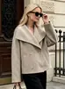 Amazon Casual Abrigo de Lana Cruzado Corto para Mujer Diseño de Invierno 2026 Sentido del Diseño Ropa Exterior de Lana Holgada Europea y Americana