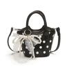 Bolso de Mano para Niña de Encaje con Lazo y Lunares, de Aspecto de Alta Gama, Estilo Fresco de Nicho, Mini Bolso Elegante Estilo Princesa