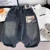 Calça Jeans Infantil Primavera e Outono 2026 Novo Estilo Moda Coreana Infantil Calça Reta Bonito Menino Calça Longa Solta Tendência