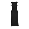 Atacado de Moda Feminina Transfronteiriça Verão 2026 Novo Estilo Europeu e Americano Moda Cor Sólida Bodycon Vestido Regata Sem Mangas