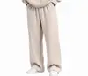 Calça Longa Esportiva Casual Simples de Cintura Ajustável com Cordão, Cor Sólida, Corte Reto Solto, Novo Estilo Europeu e Americano, Grelhado, Unissex