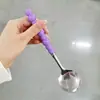 Cuchara de Acero Inoxidable Perla Deslumbrante de Cuatro Colores para Uso Doméstico, Cuchara para Plato Fuerte Estilo Occidental, Alto Valor Estético, Cuchara Redonda Resistente a Altas Temperaturas