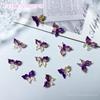 Tiktok Morado Caliente Mariposa Lin Meng paquete de material para joyería de uñas accesorios de aretes morados de alta calidad decoración de uñas de chica popular