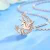 Collar de plata esterlina S925 con diseño de unicornio para mujer, colgante de nicho de lujo ligero, cadena de clavícula de plata, regalo de cumpleaños