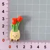 Flores en Maceta de Dibujos Animados Accesorios de Resina Joyería Hecha a Mano DIY Pegamento de Crema Pinzas para el Cabello Gomitas para el Cabello Accesorios Colgantes